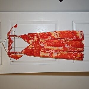 City Triangles Bright Orange Yellow Halter Top Dress Size M